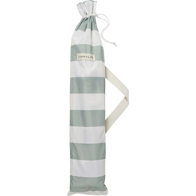 Compact Beach Umbrella: La Palma, Sage Stripe - Umbrellas - 2