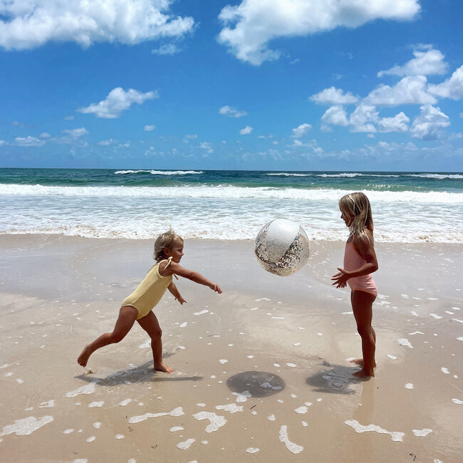 Inflatable Beach Ball: Cotton Candy, Clear Glitter - Outdoor Games - 4
