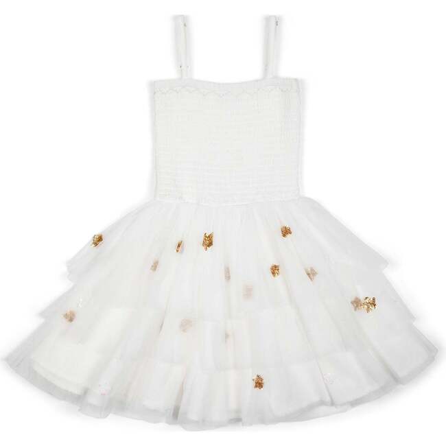 Cilia Cotton Embellished Star Tutu Dress, Cream
