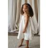 Civeta Ruffle Tulle Embellished Satin Dress, Cream - Dresses - 2