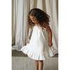 Civeta Ruffle Tulle Embellished Satin Dress, Cream - Dresses - 3
