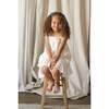Civeta Ruffle Tulle Embellished Satin Dress, Cream - Dresses - 5