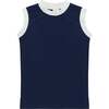 Girls Trimmed Tank, Navy - Tank Tops - 1 - thumbnail