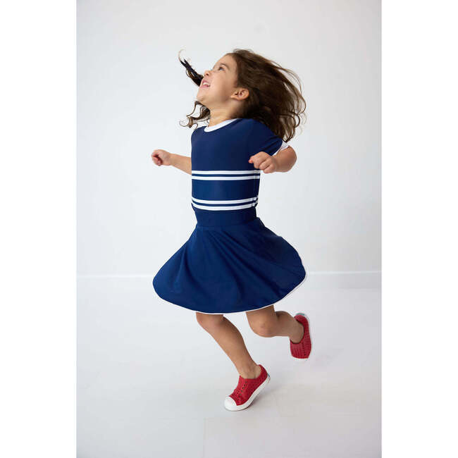 Girls Twirly Skort, Navy - Skirts - 2