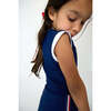 Girls Trimmed Tank, Navy - Tank Tops - 4