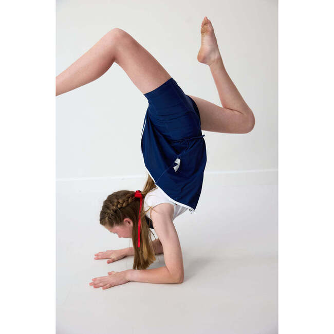 Girls Twirly Skort, Navy - Skirts - 4