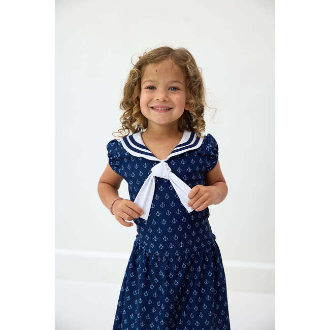 Girls Sailor Tennis Skort Dress , Navy - Dresses - 2