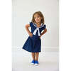 Girls Sailor Tennis Skort Dress , Navy - Dresses - 4