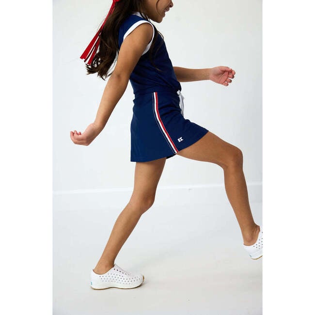 Girls Ribboned Skirt, Navy - Skirts - 2
