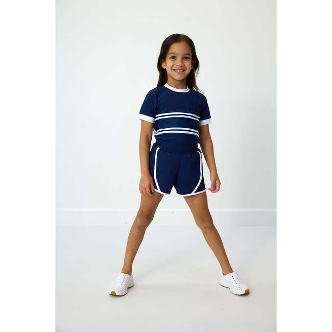 Girls Practice Tee, Navy Stripe - T-Shirts - 3