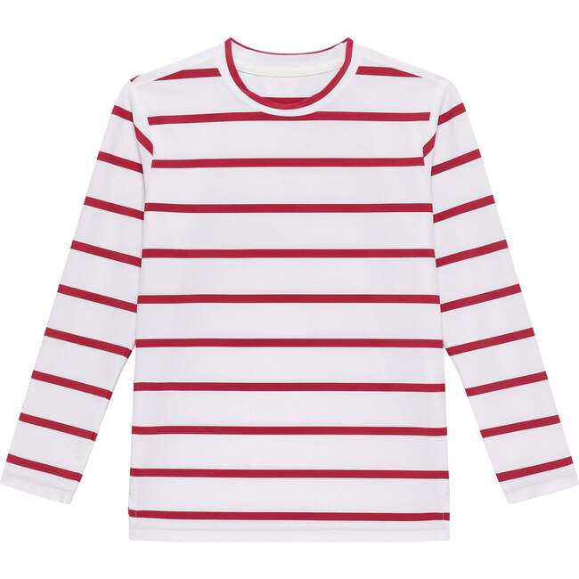Girls Long Sleeve Practice Tee, Red Stripe