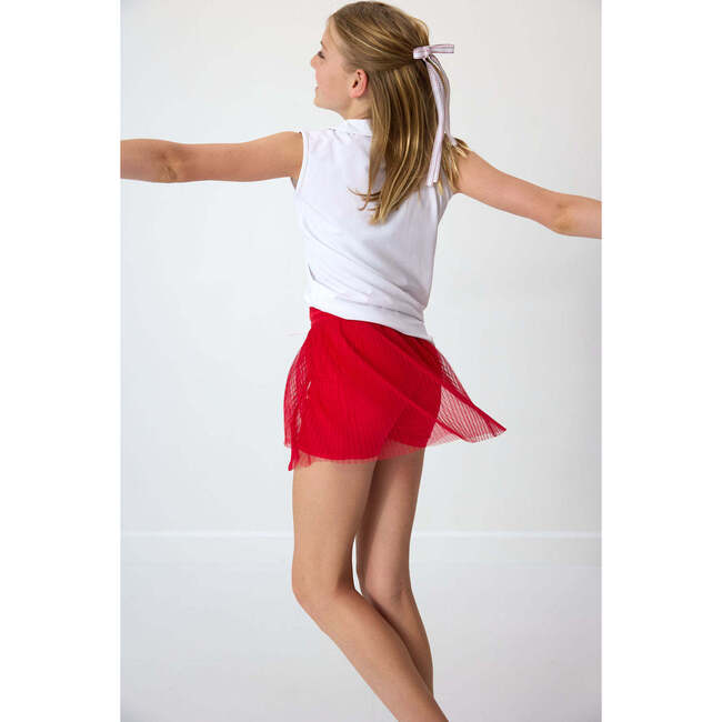 Girls Pleated Skort, Red - Skirts - 4