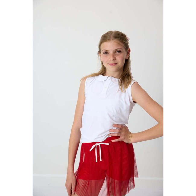 Girls Pleated Skort, Red - Skirts - 5