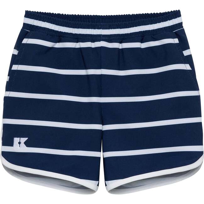 Boys Retro Super Short Lined, Navy Stripe