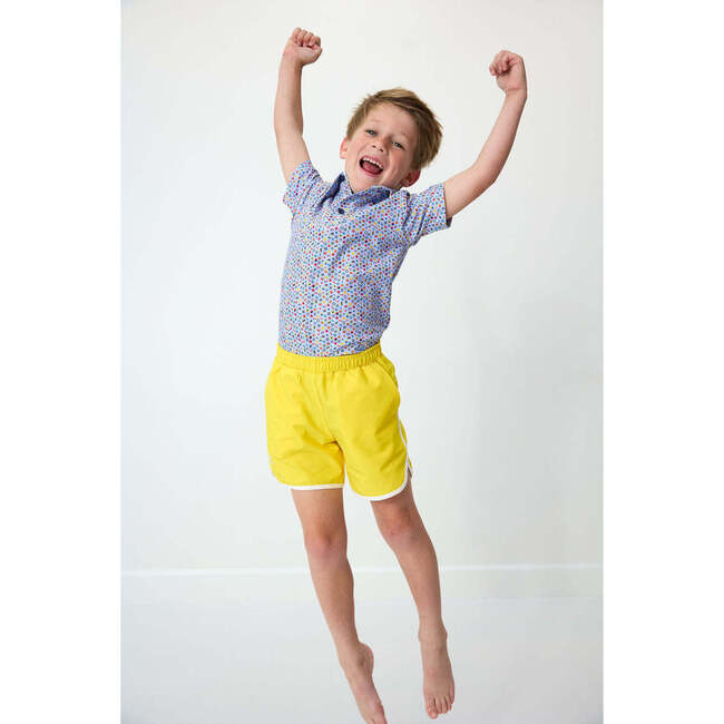 Boys Retro Super Short Lined, Yellow - Shorts - 3