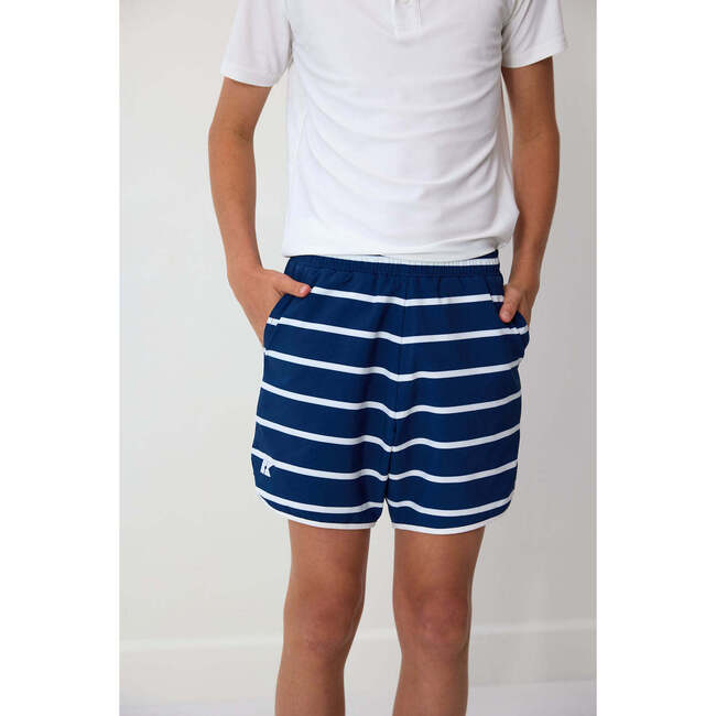 Boys Retro Super Short Lined, Navy Stripe - Shorts - 3