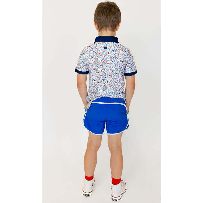 Boys Retro Super Short Lined, Royal Blue - Shorts - 7