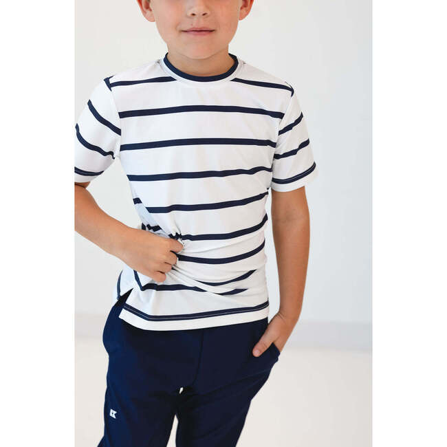 Boys Practice Tee, Navy Stripe - T-Shirts - 2