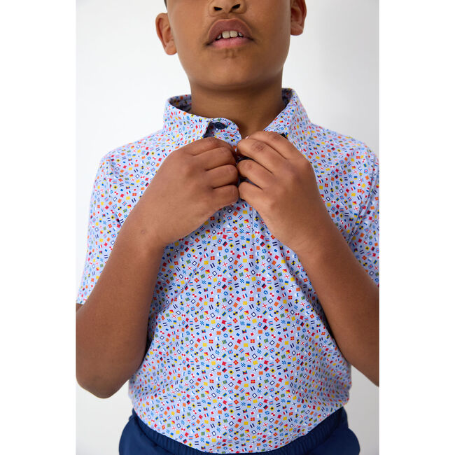 Boys Polo Shirt, Sailor Flag Print - Polo Shirts - 5