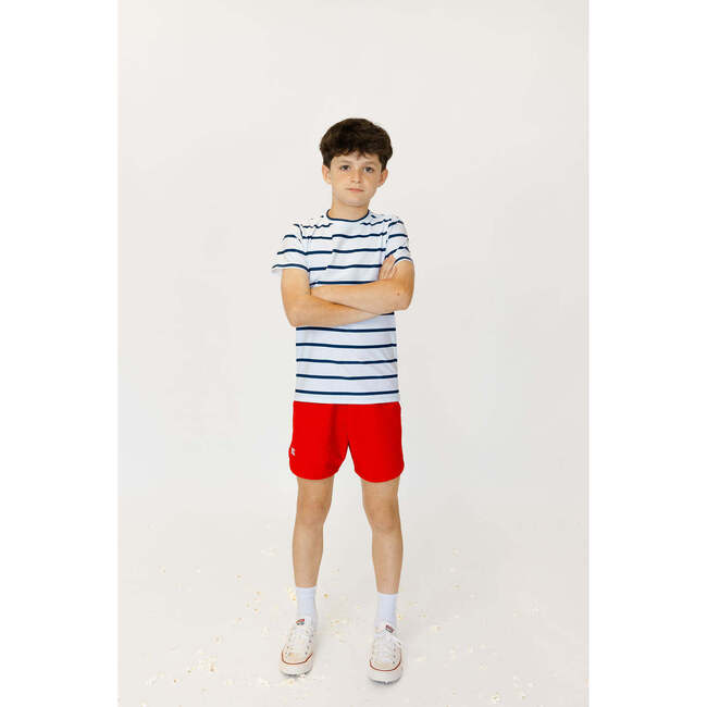 Boys Practice Tee, Navy Stripe - T-Shirts - 7