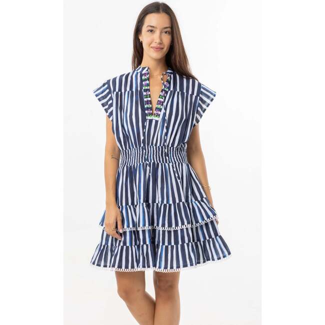 Poppy Dress, Blue Stripes