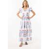 Andrea Dress, Blue/Orange - Dresses - 1 - thumbnail