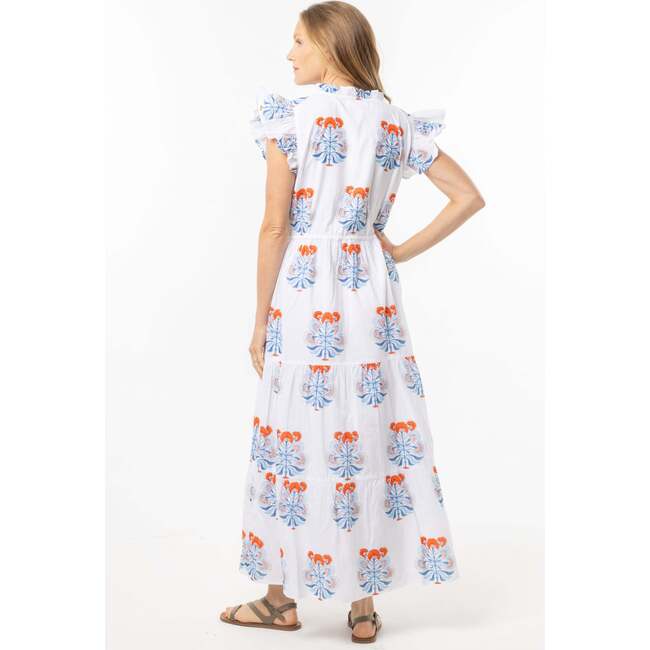 Andrea Dress, Blue/Orange - Dresses - 3