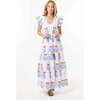 Andrea Dress, Blue/Orange - Dresses - 4