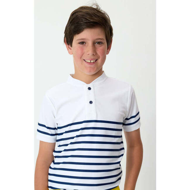 Boys Blade Shirt, Navy Stripe - T-Shirts - 3