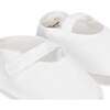 Linen Button Strap Soft Shoe, Soft White Linen Strap - Booties - 2