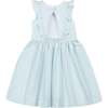 Organic Seersucker Flutter Sleeve Open Back Dress, Mint Seersucker - Dresses - 2