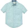 Linen Short Sleeve Button Down Shirt, Tea Room Floral - Button Downs - 1 - thumbnail