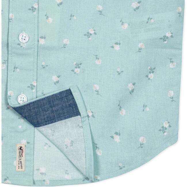 Linen Short Sleeve Button Down Shirt, Tea Room Floral - Button Downs - 2