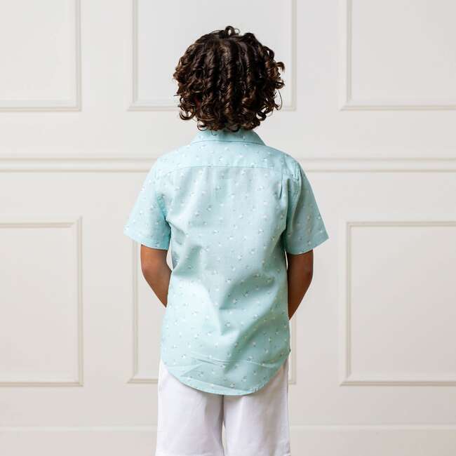 Linen Short Sleeve Button Down Shirt, Tea Room Floral - Button Downs - 5