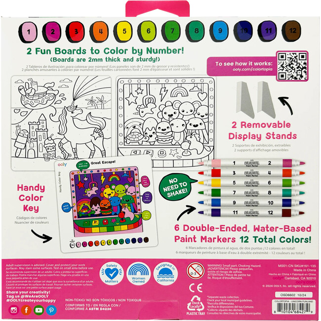 Colortopia Color By Number Paint Marker Kit - Unicorn Funland
