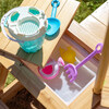 Teamson Kids Sorrento Wooden 2-in-1 Picnic Table with Sandbox & Umbrella, Natural - Outdoor Games - 4