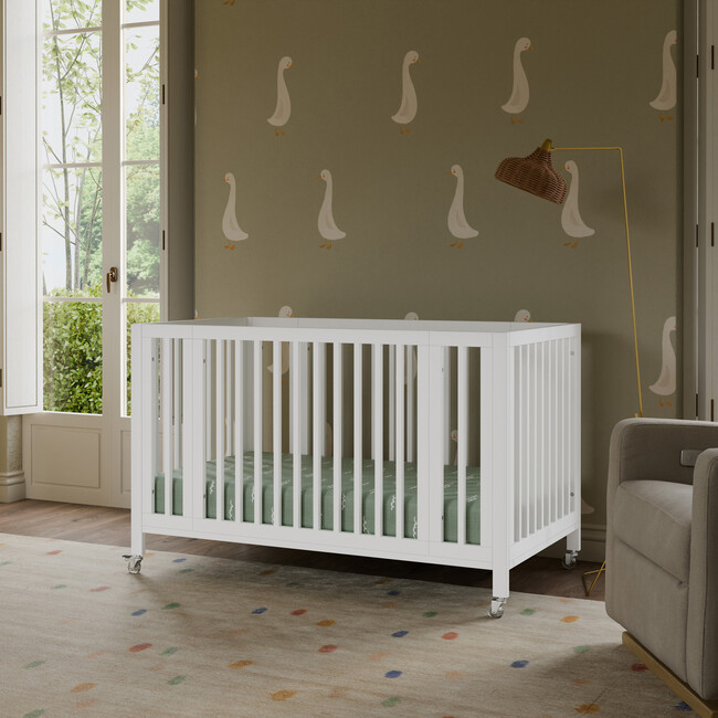 Rolli 9-in-1 Convertible All-Stages® Crib with Bassinet & Toddler Bed Conversion Kits in White - Cribs - 3