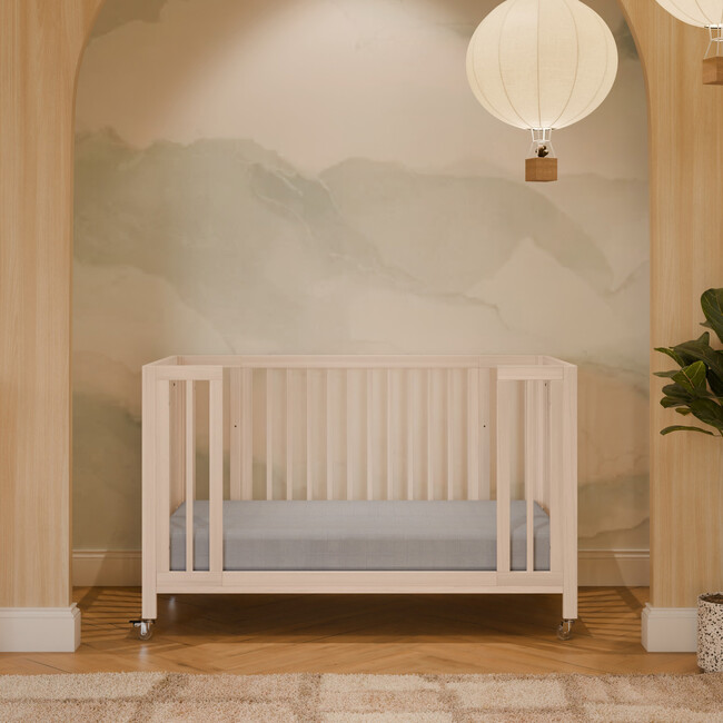 Rolli 9-in-1 Convertible All-Stages® Crib with Bassinet & Toddler Bed Conversion Kits in Washed Natural - Cribs - 4