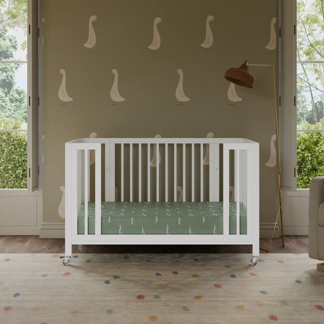 Rolli 9-in-1 Convertible All-Stages® Crib with Bassinet & Toddler Bed Conversion Kits in White - Cribs - 4