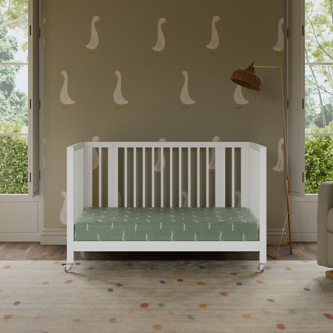 Rolli 9-in-1 Convertible All-Stages® Crib with Bassinet & Toddler Bed Conversion Kits in White - Cribs - 5
