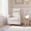 Willa Plus Power Glider Recliner w/ Power Headrest in Ivory Boucle with Light Wood Base - Glider - 3