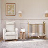 Willa Plus Power Glider Recliner w/ Power Headrest in Ivory Boucle with Light Wood Base - Glider - 4