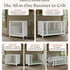 Rolli 9-in-1 Convertible All-Stages® Crib with Bassinet & Toddler Bed Conversion Kits in White - Cribs - 9