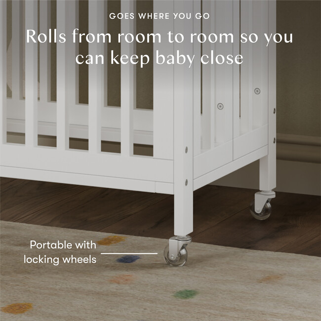 Rolli 9-in-1 Convertible All-Stages® Crib with Bassinet & Toddler Bed Conversion Kits in White - Cribs - 10