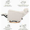 Willa Plus Power Glider Recliner w/ Power Headrest in Ivory Boucle with Light Wood Base - Glider - 7