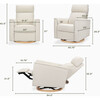 Willa Plus Power Glider Recliner w/ Power Headrest in Ivory Boucle with Light Wood Base - Glider - 8