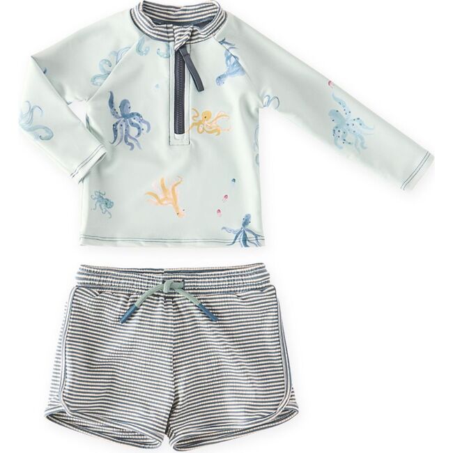 Swim Rash Guard & Short, Octopus Oasis - Swim Trunks - 5