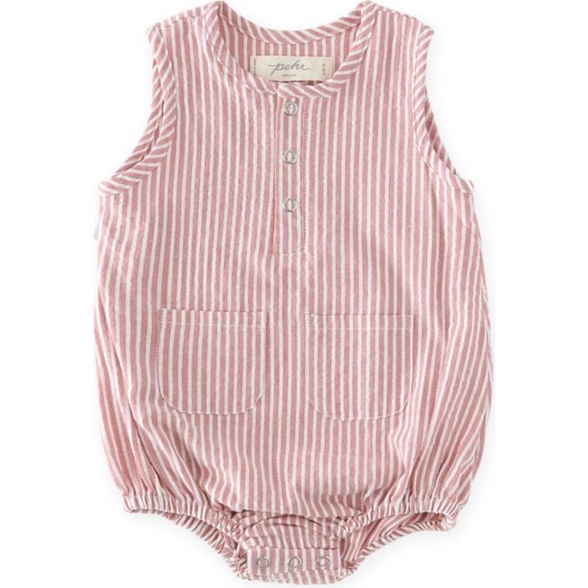 Seersucker Pocket One-Piece, Anchor Red