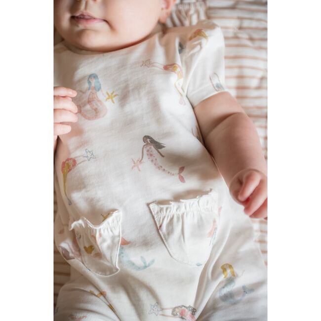 Short Sleeve Puff Romper, Mermaid Melody - Rompers - 2