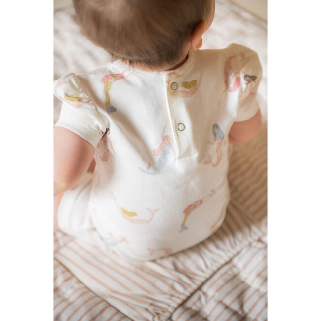Short Sleeve Puff Romper, Mermaid Melody - Rompers - 3